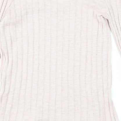 Brand and care label for Topshop women’s pink jumper, size UK 10