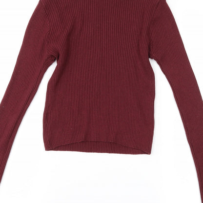 Brand and care label for New Look girls’ purple jumper, size 12-13, years