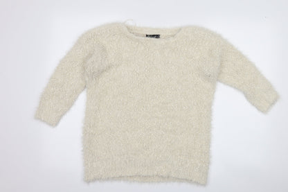 Front view of David Emanuel women’s ivory jumper, size M