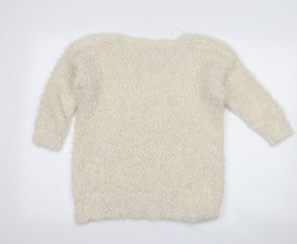 Back view of David Emanuel women’s ivory jumper, size M