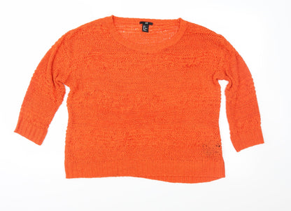 Additional front view of H&M women’s red knit jumper, size S