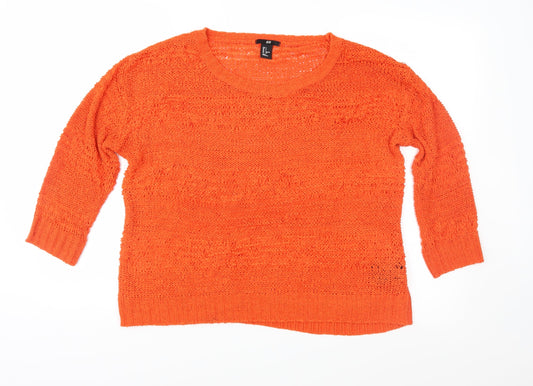 H&M Womens Red  Knit Pullover Jumper Size S