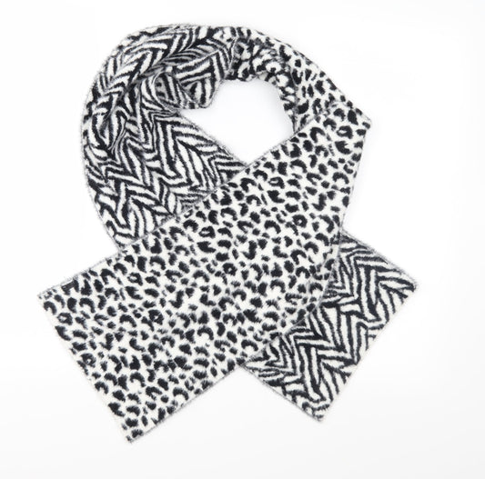 Preworn Womens Black Animal Print Knit  Scarf