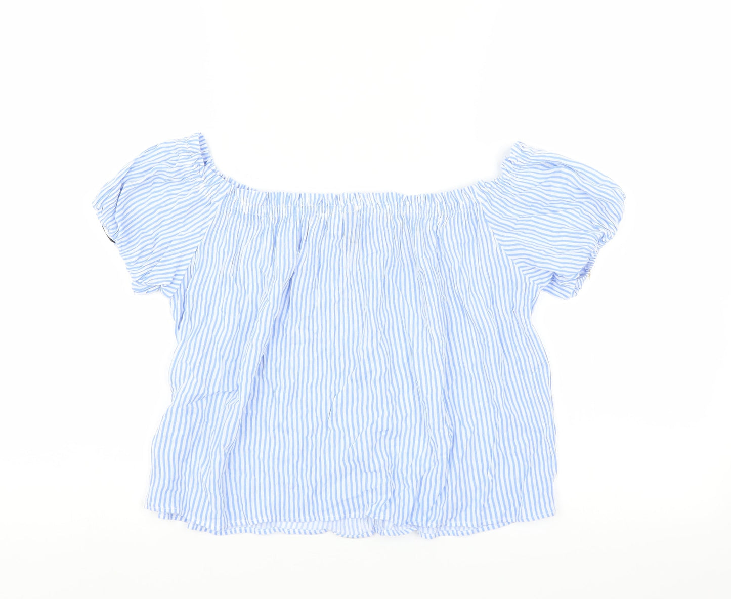 Divided by H&M Womens Blue Striped  Basic Blouse Size 6