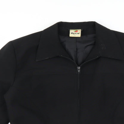 Close-up detail of ECCO women’s black jacket suit jacket, size UK 14
