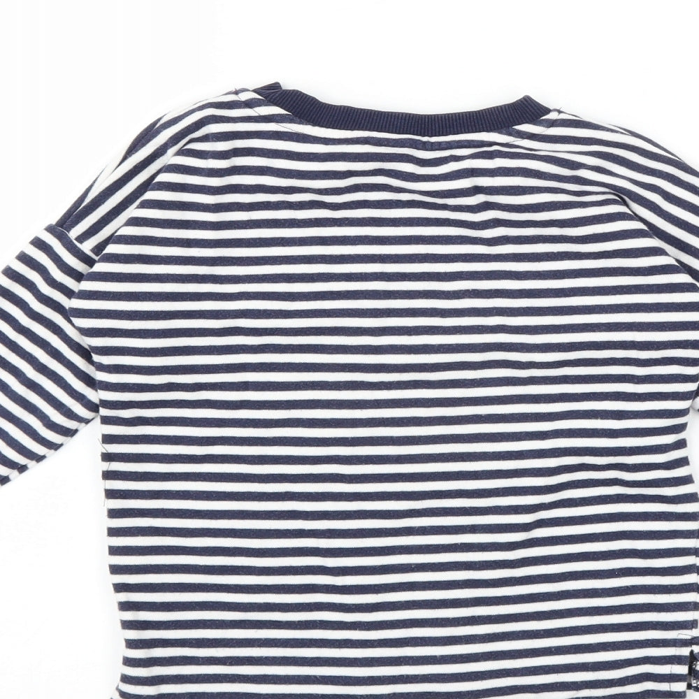 Sainsburys Boys Blue Striped  Pullover Sweatshirt Size 6 Years  - so happy