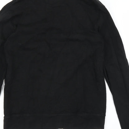Brand and care label for Crafted women’s black cardigan jumper, size M