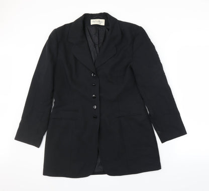 Additional front view of Definitions Collection women’s black jacket suit jacket, size UK 14
