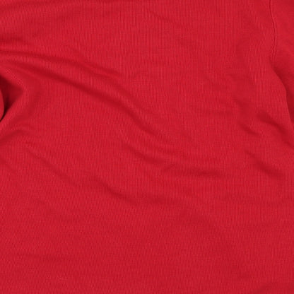 Brand and care label for Bonmarché women’s red basic t-shirt, size XS