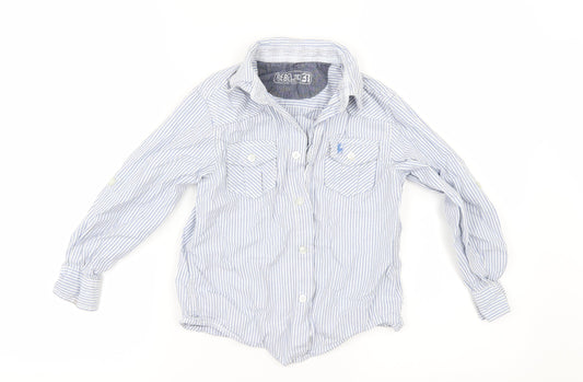 Primark Boys Black Striped  Basic Button-Up Size 5-6 Years