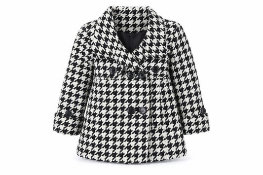 Front view of Papaya women’s white check jacket, size UK 4