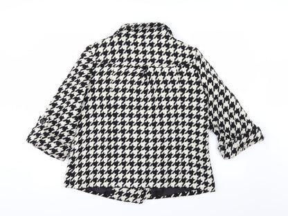 Back view of Papaya women’s white check jacket, size UK 4