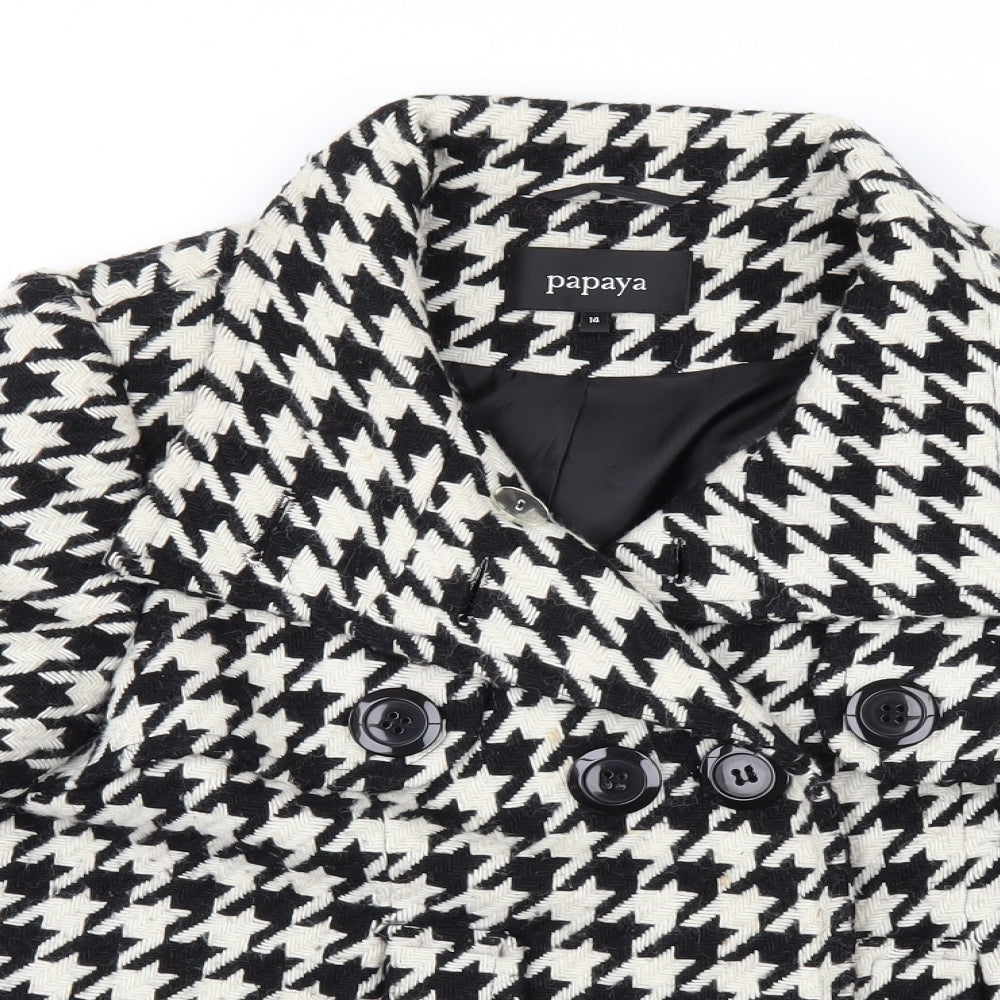 Papaya Womens White Check  Jacket  Size 4