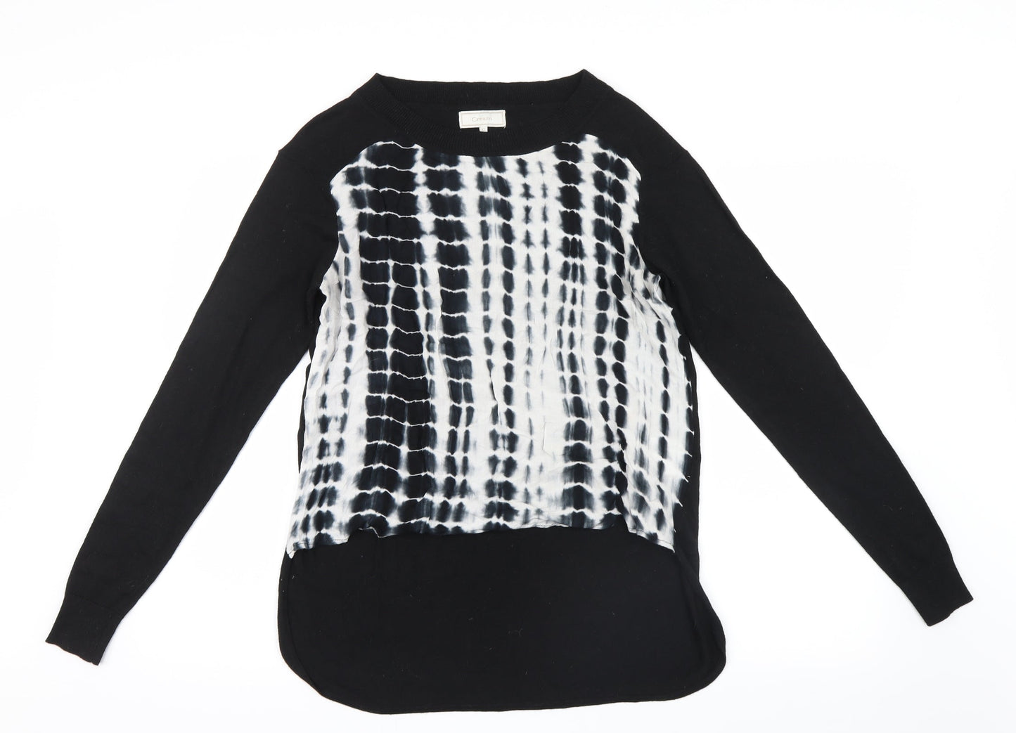 Cream Womens Black Geometric  Basic T-Shirt Size XS