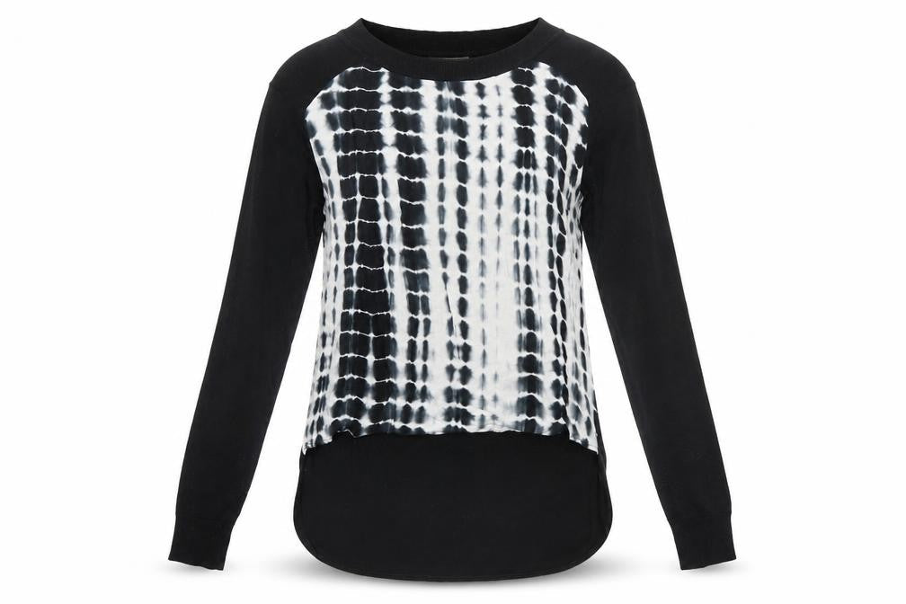 Cream Womens Black Geometric  Basic T-Shirt Size XS