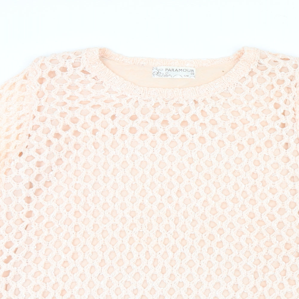 Paramour Womens Pink  Knit Pullover Jumper Size S