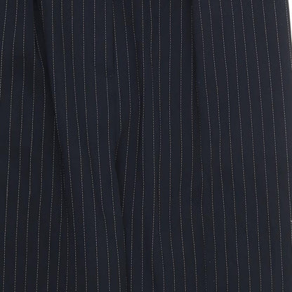 Close-up detail of Oasis women’s white striped trousers, size UK 12, 27-inch leg