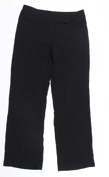 Additional front view of Debenhams women’s black trousers, size UK 12, 30-inch leg