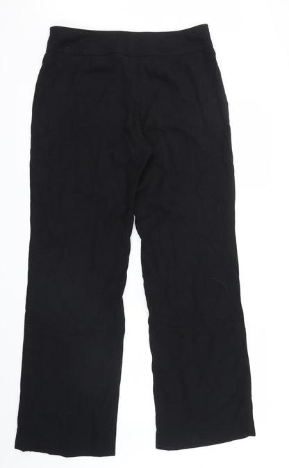 Back view of Debenhams women’s black trousers, size UK 12, 30-inch leg