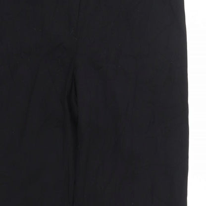 Close-up detail of Debenhams women’s black trousers, size UK 12, 30-inch leg