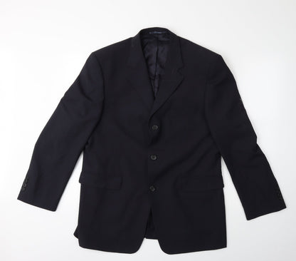 Additional front view of Preworn men’s blue jacket suit jacket, size 42