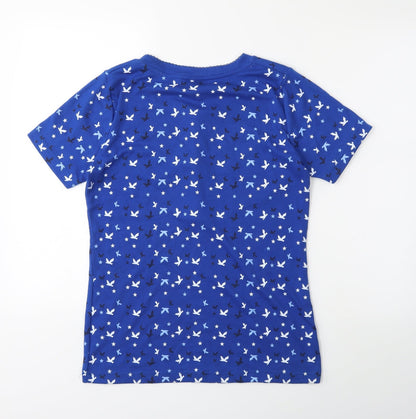 Back view of arista women’s blue basic t-shirt, size UK 10
