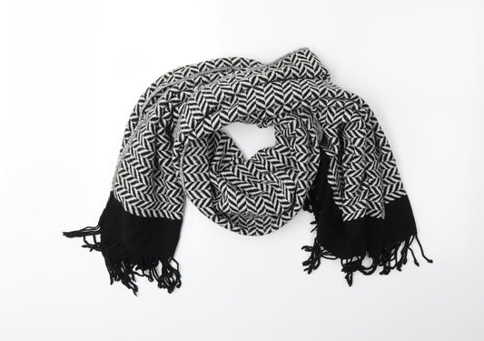 Preworn Womens Black Striped   Scarf