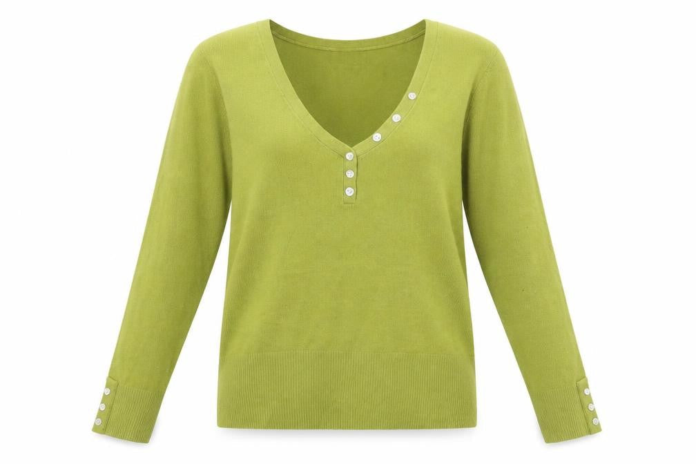 Femme Womens Green  Knit Pullover Jumper Size L