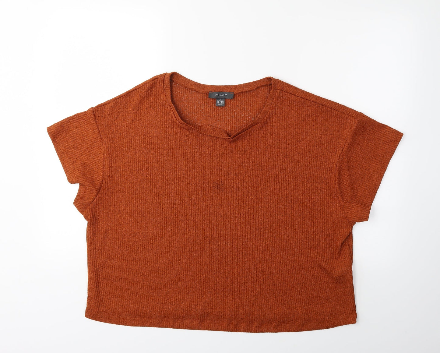 Primark Womens Orange  Knit Pullover Jumper Size 18