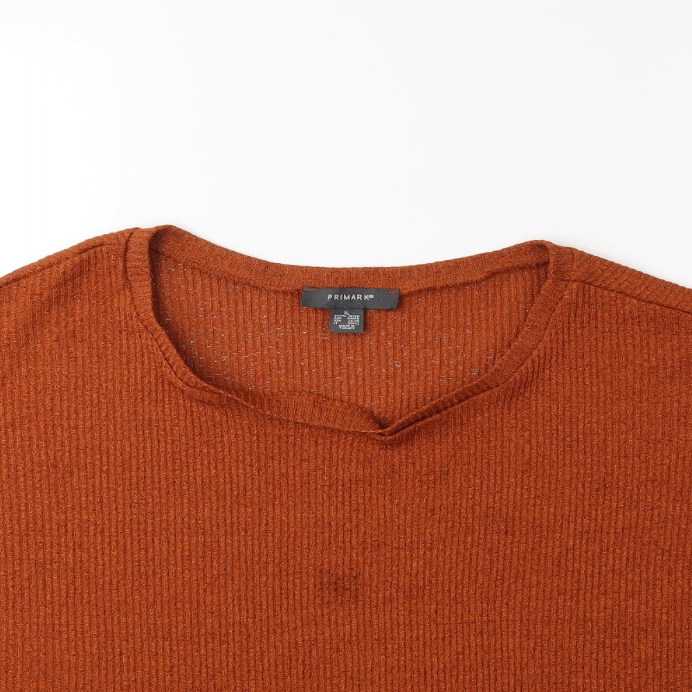 Primark Womens Orange  Knit Pullover Jumper Size 18