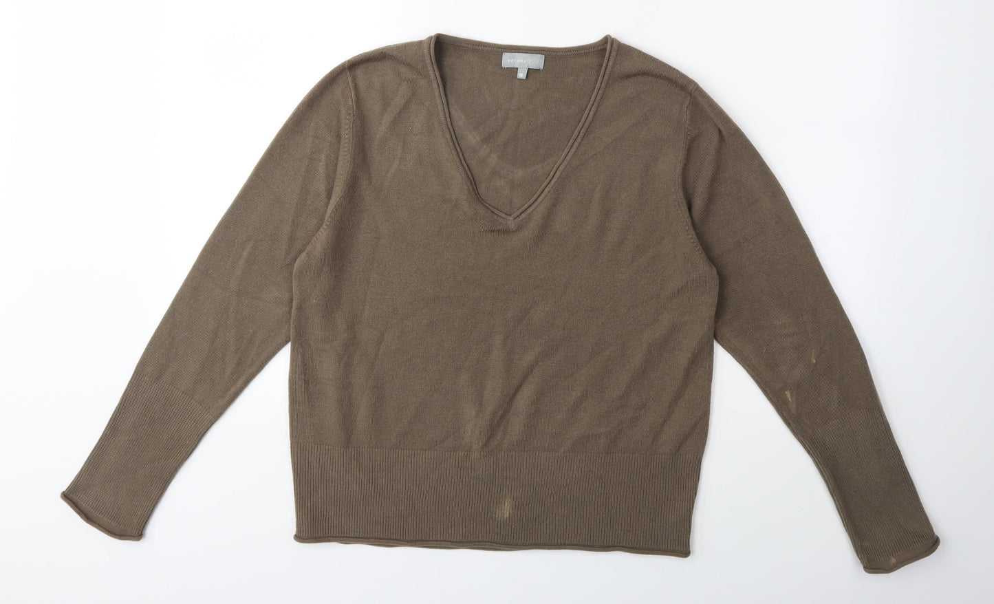 Per Una Womens Brown  Knit Pullover Jumper Size 18