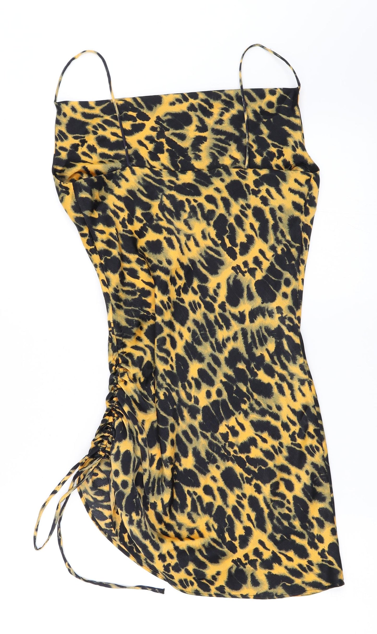 Topshop Womens Yellow Animal Print  Bodycon  Size 6