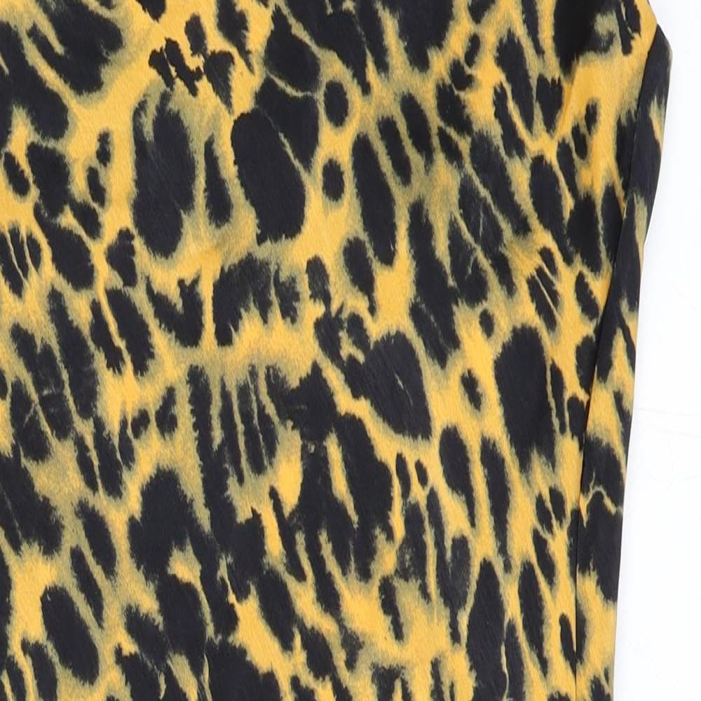 Topshop Womens Yellow Animal Print  Bodycon  Size 6