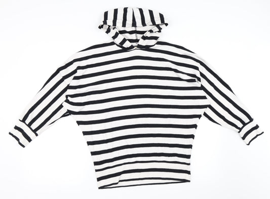 Indigo Girls White Striped  Pullover Hoodie Size 12 Years