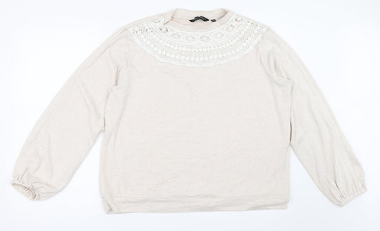 Dorothy Perkins Womens Beige   Pullover Jumper Size 16