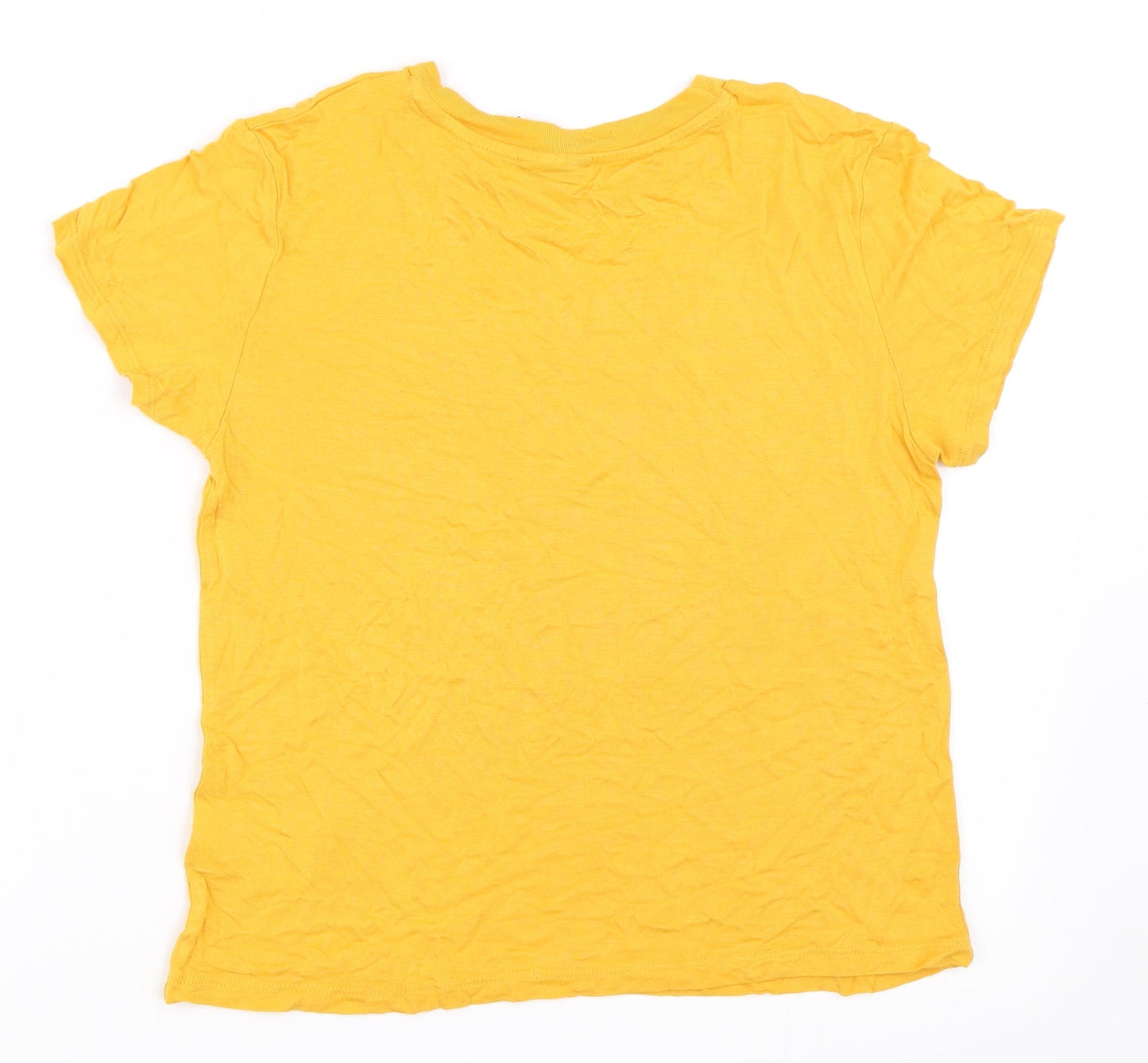 H&M Womens Yellow   Basic T-Shirt Size S