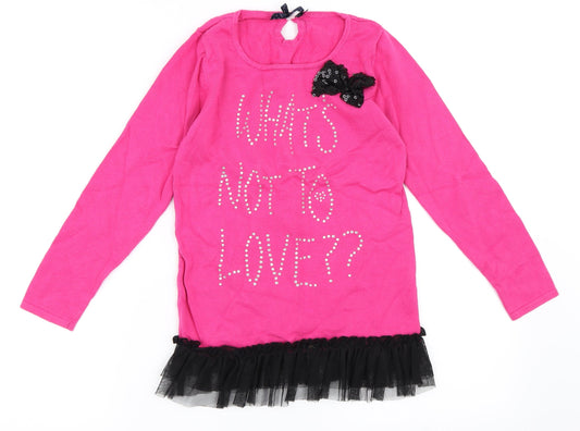 YD Girls Pink   Pullover Jumper Size 11-12 Years
