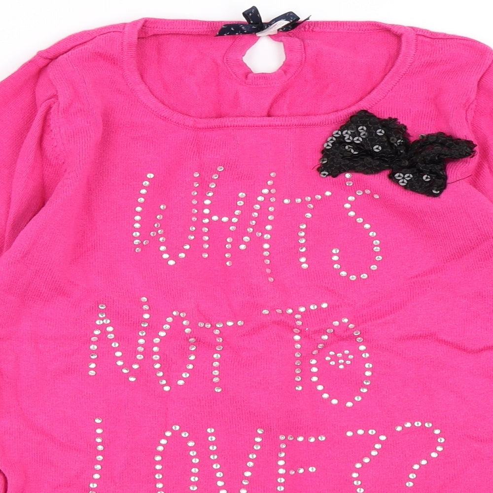 YD Girls Pink   Pullover Jumper Size 11-12 Years