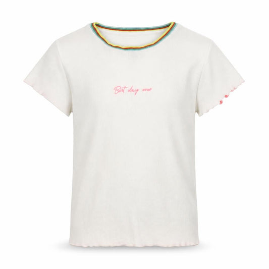 Marks & Spencer Girls White   Ringer T-Shirt Size 10-11 Years