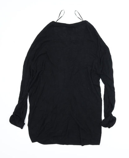Back view of H&M women’s black cardigan jumper, size M