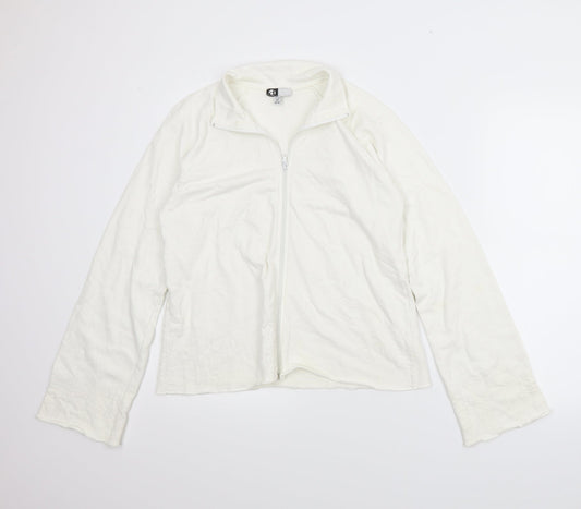 Active Womens White   Full Zip Jumper Size 12