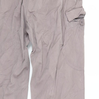 Brand and care label for Grasshoppers women’s beige trousers, size UK 12, 26-inch leg