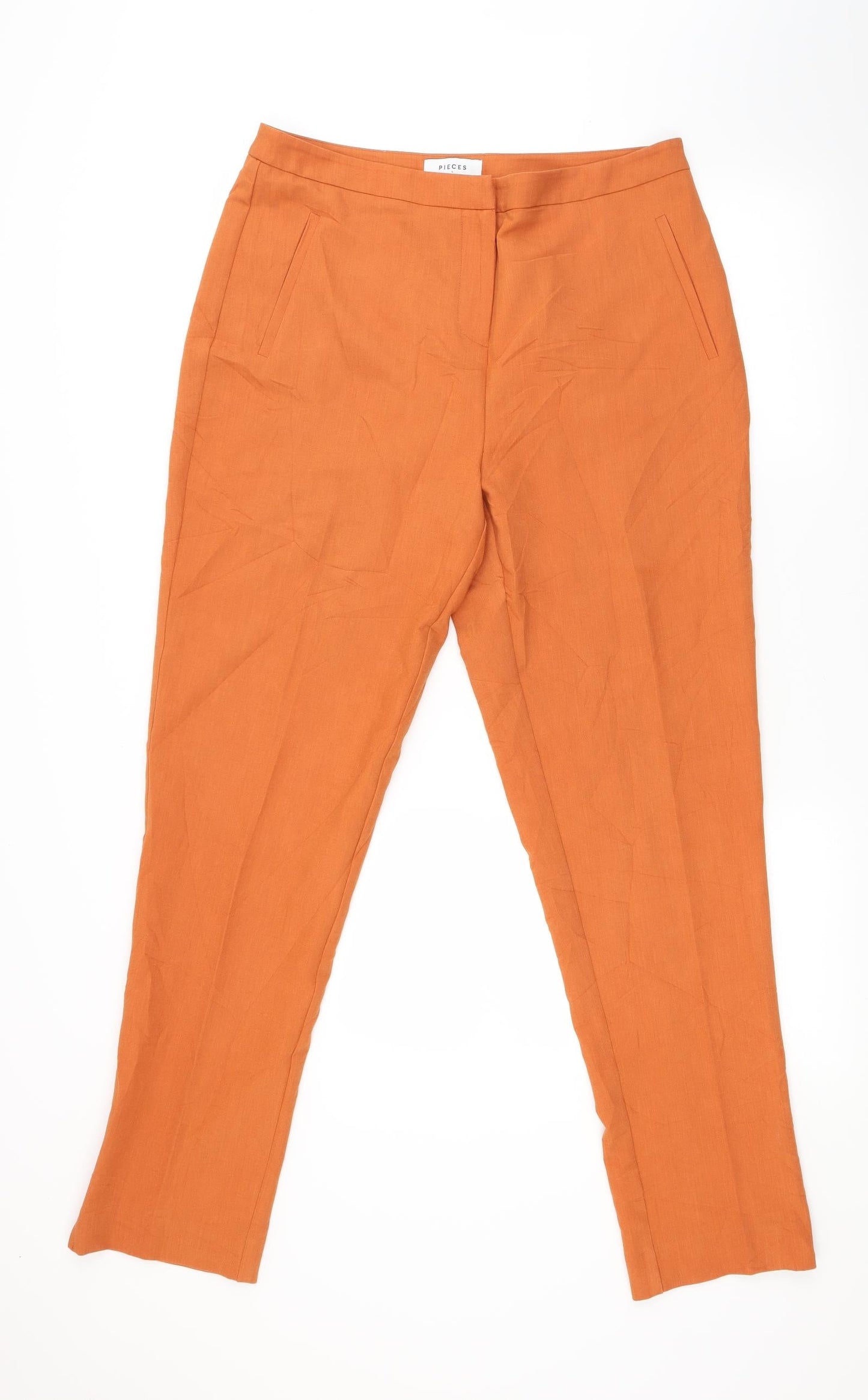 Pieces Womens Orange   Trousers  Size L L28 in