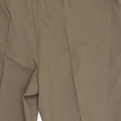 Brand and care label for Slimma women’s green capri trousers, size UK 28, 21-inch leg