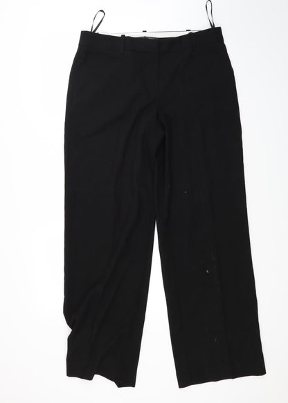 Additional front view of Next women’s black trousers, size UK 12, 28-inch leg