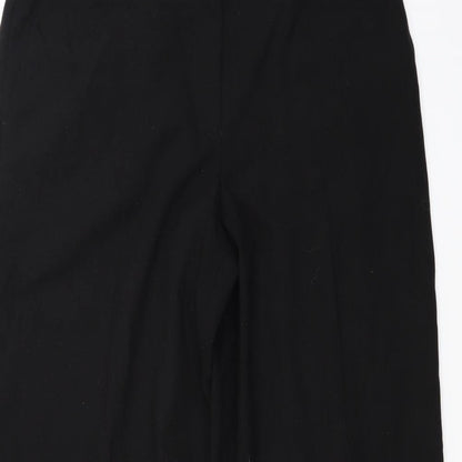 Close-up detail of Next women’s black trousers, size UK 12, 28-inch leg