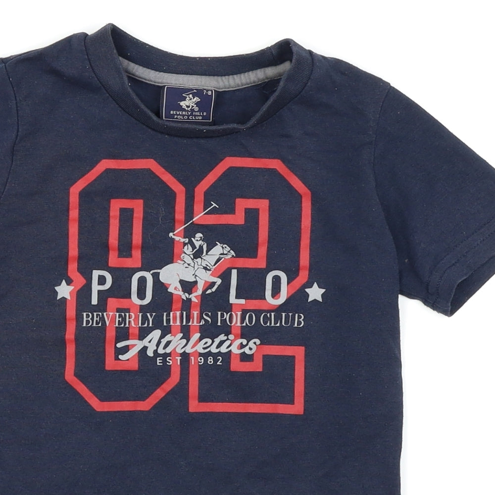 Beverly Hills Boys Blue   Basic T-Shirt Size 7-8 Years