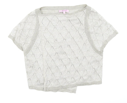 Additional front view of Per Una women’s beige argyle/diamond cardigan jumper, size UK 12