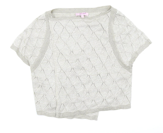 PERUNA Womens Beige Argyle/Diamond  Cardigan Jumper Size 12