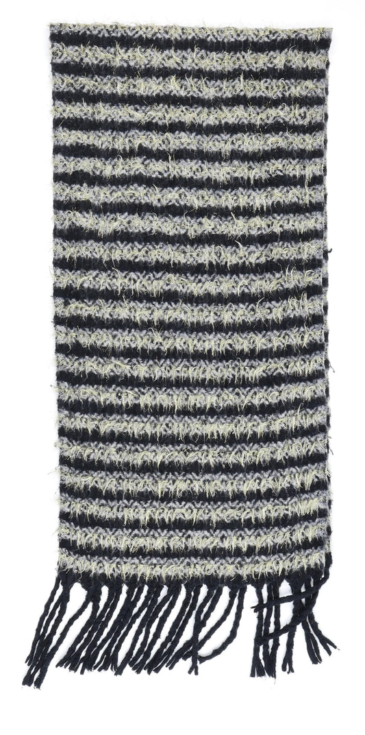 Preworn Womens Black Striped   Scarf
